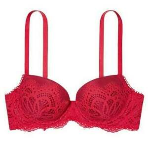 Victoria's Secret Dream Angels Lined Demi Bra Floral Lace Underwired Red 32C